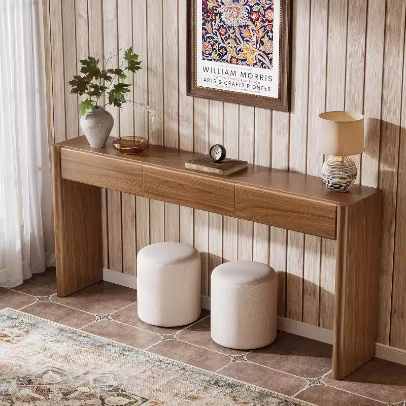 70.9-Inch Console Table with 3 Drawers, Wooden Entryway Table Behind Couch for Entrance, Foyer, Hallway, Living Room, Brown, Easy Assembly