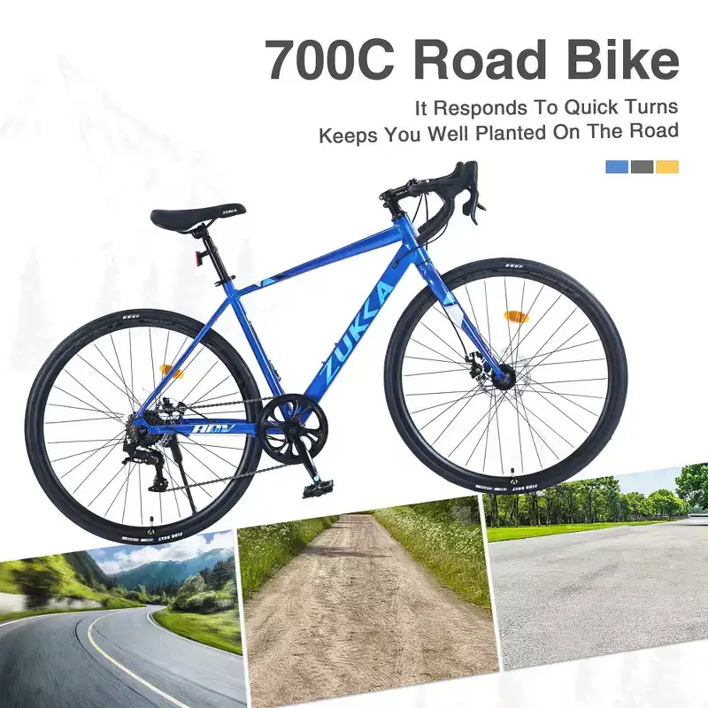 Whisen 28 Road Bike, Adult Outdoor Bicycle with 7 Speed ,Aluminum Alloy Frame for Men Women