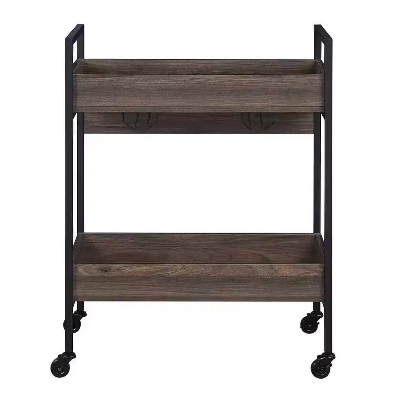 Acme Furniture Jerrick Bar Serving Cart Walnut/Black Finish