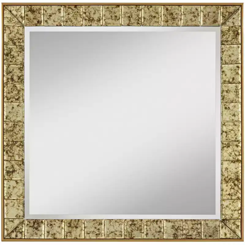 Noble Park Lanham 31 1/2 x 31 1/2 Square Antique Gold Wall Mirror