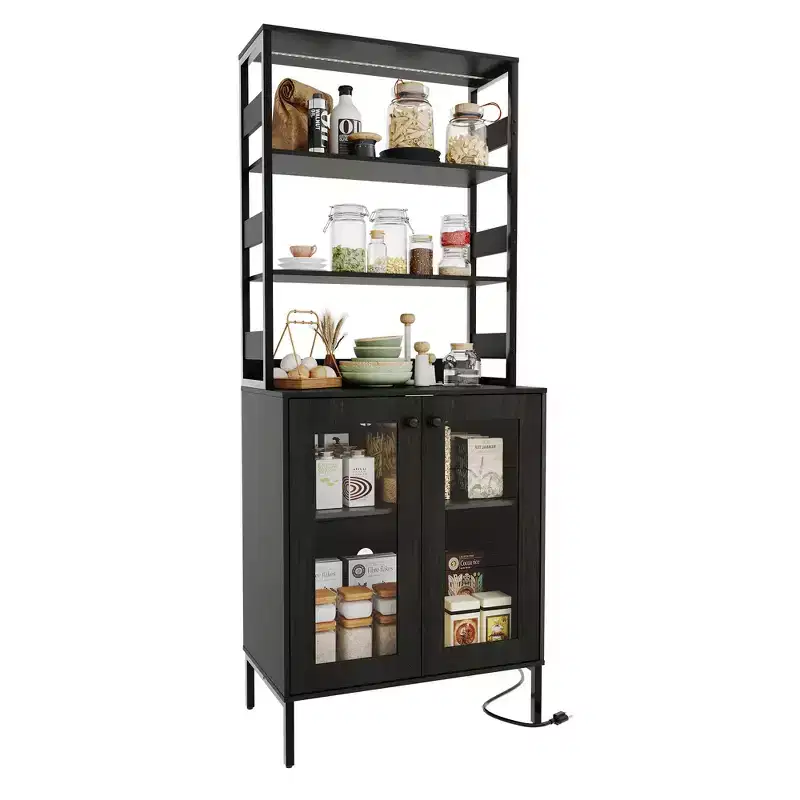 6-Drawer Double Dresser with Mirror, Bedroom Chest of Drawers with Solid Wood Frame