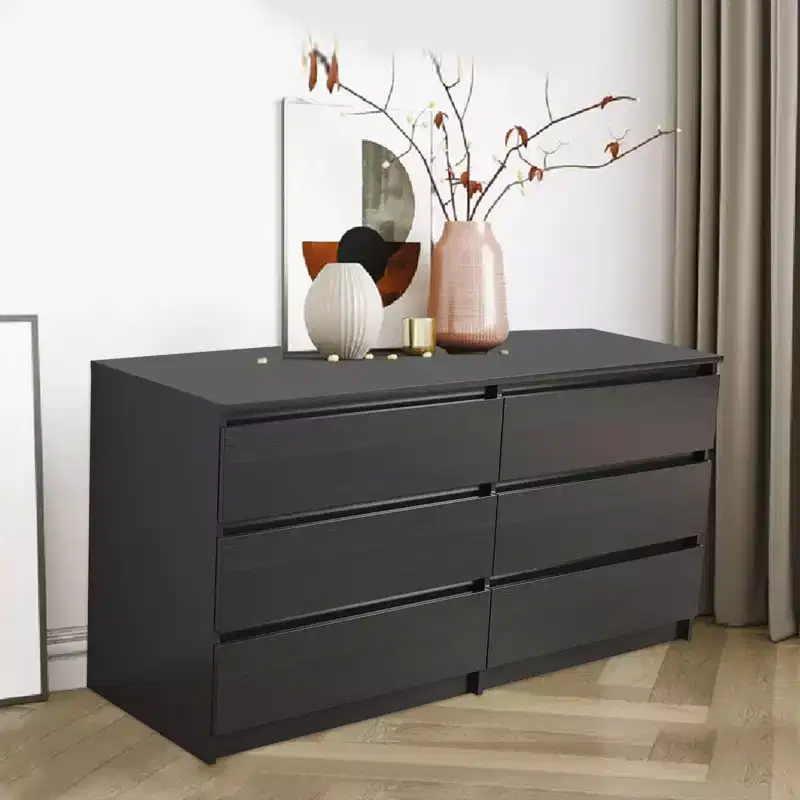 6 Drawer Double Dresser for Bedroom Living Room Hallway
