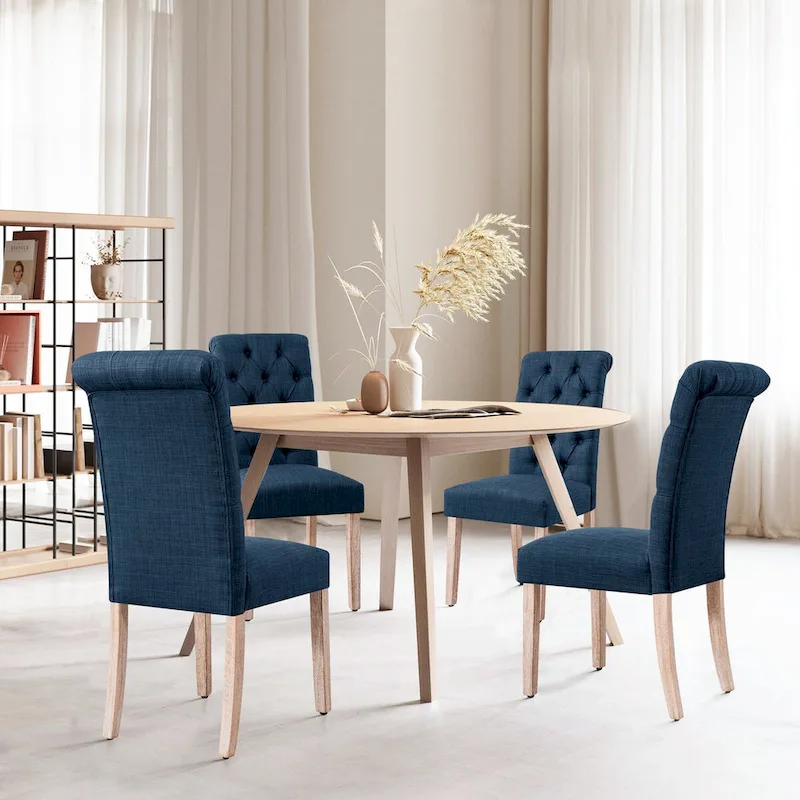 Linen Parsons Modern Button Dining Chair