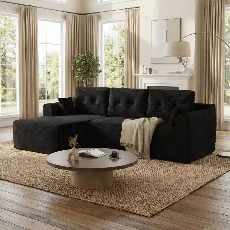 105'' Modular Sectional Sofa with Deep Deat, Cloud Couch Sectional with Oversized Chaise, No Assembly Required Sofa Bed for Living Room, Bedroom