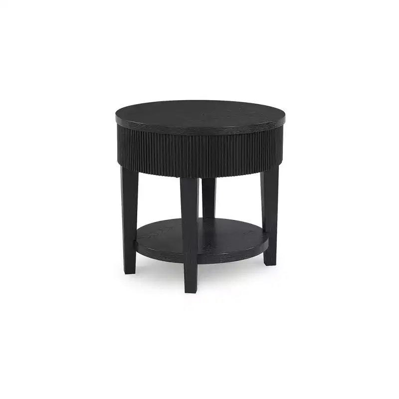 Single-drawer side table, black