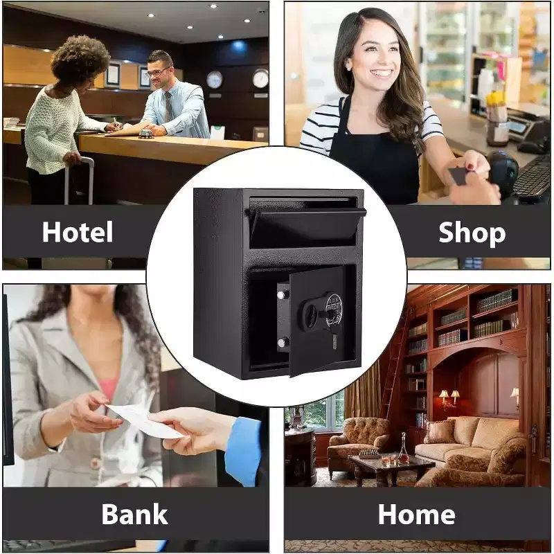 Heavy-Duty Depository Safe with Digital Keypad & Drop Slot for Cash and Document Security