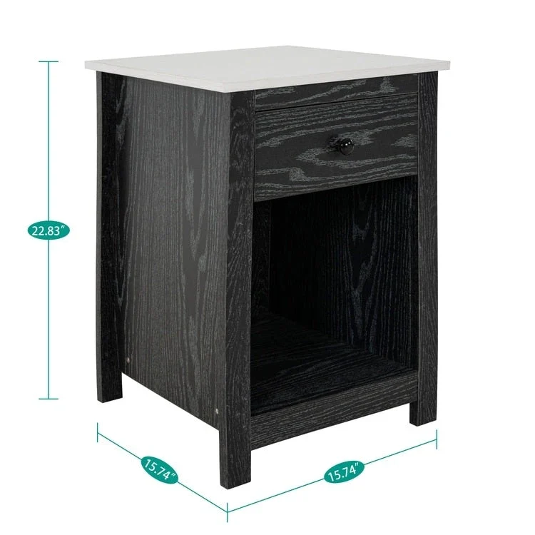 End Table with Drawer and Lower Shelf
