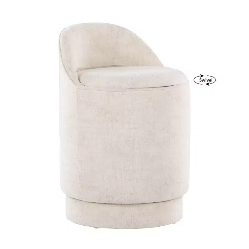 LumiSource Marla Upholstered Vanity Stool Fabric