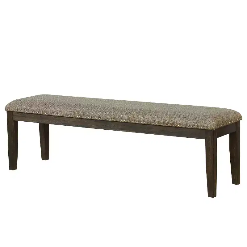 HOMES: Inside + Out 63" Lemieux Upholstered Dining Bench Brown
