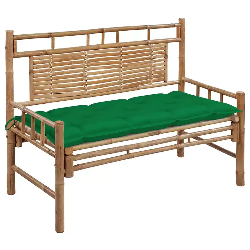 Garden Bench Bamboo Bamboo, Polyester Medium Garden Bench