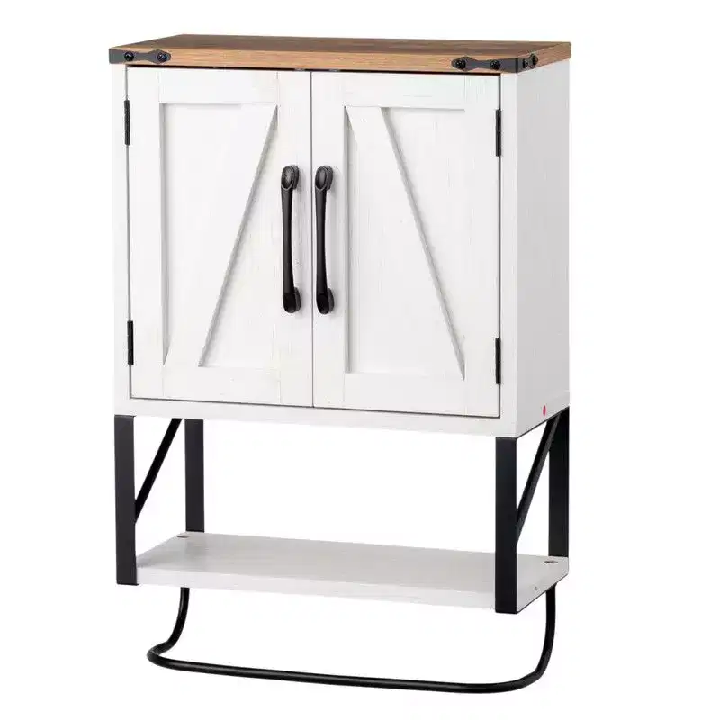 Barn Door Bathroom Cabinet Wall Mounted With Towel Bar