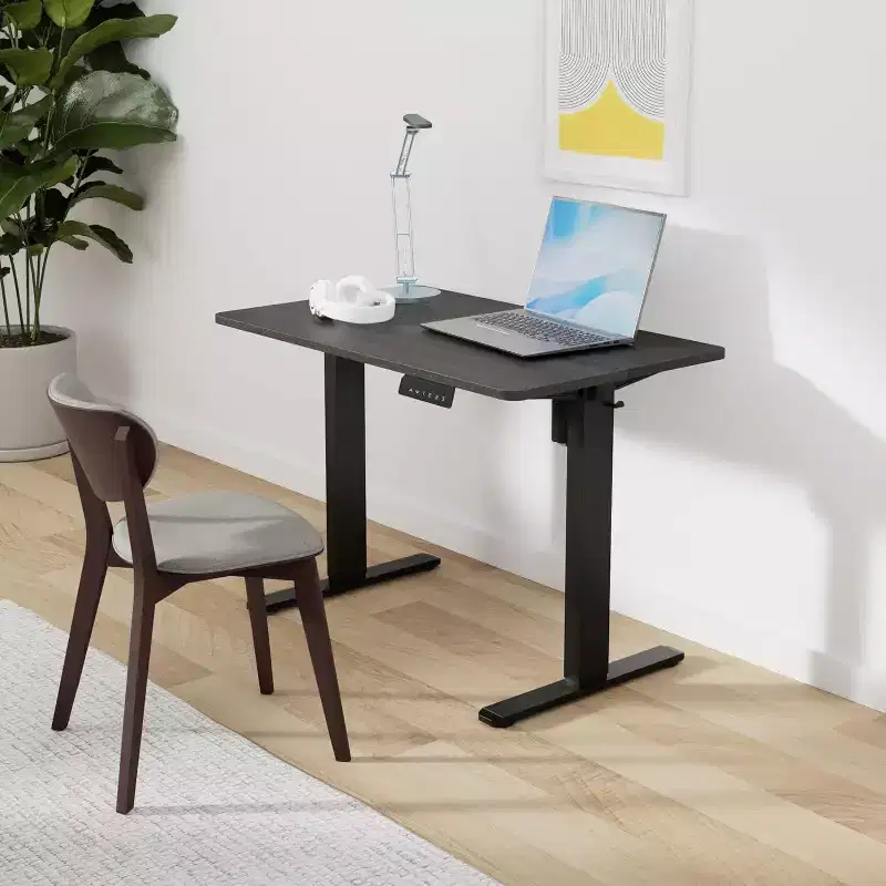 PexFix 40 x 24 Electric Standing Desk Walnut Desktop Height Adjustable Computer Desk Stand up Home Office Desk with Splice Board