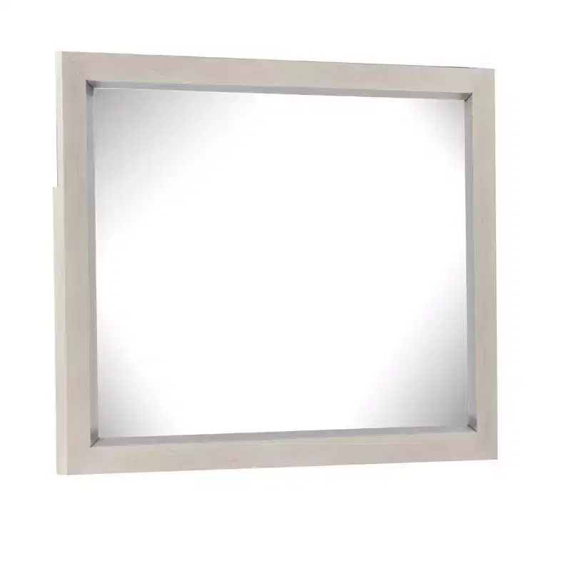 Royal Hampton Dresser Mirror, Bevel Glass, Light Gray Solid Wood Frame, 34x44
