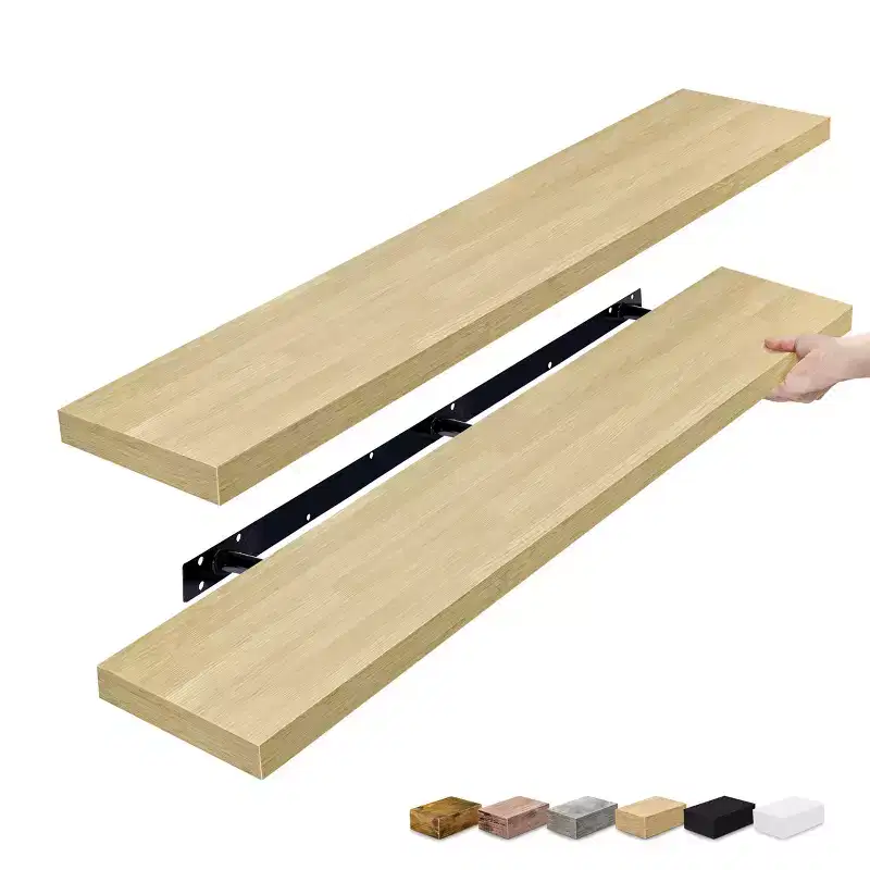 2 Pack 55 Inch Wall Mounted Floating Shelves - for Bathroom, Wall Decor for Bedroom, Kitchen, Living Room, Book Storage