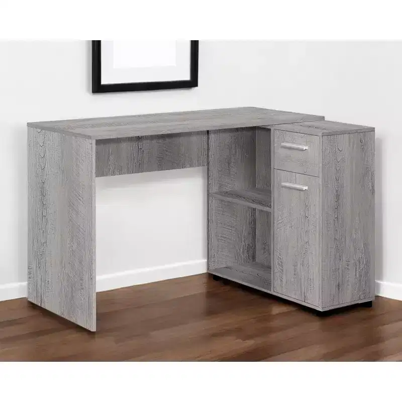 HomeRoots 46 Gray Wood L Shape Computer Desk