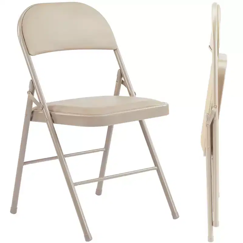 TUYOHW Folding Dining Chairs,PU Leather Kitchen Chairs with Metal Frame,Lightweight Dininig Room Chairs,Outdoor and Indoor,No Assembly