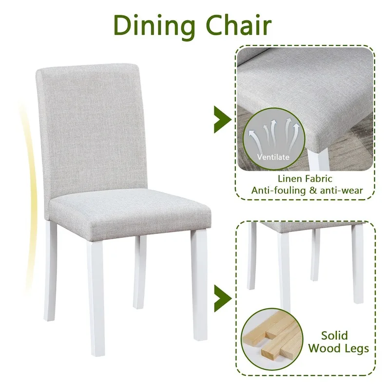 5-piece Wood Dining Counter Height Table and Chair Set