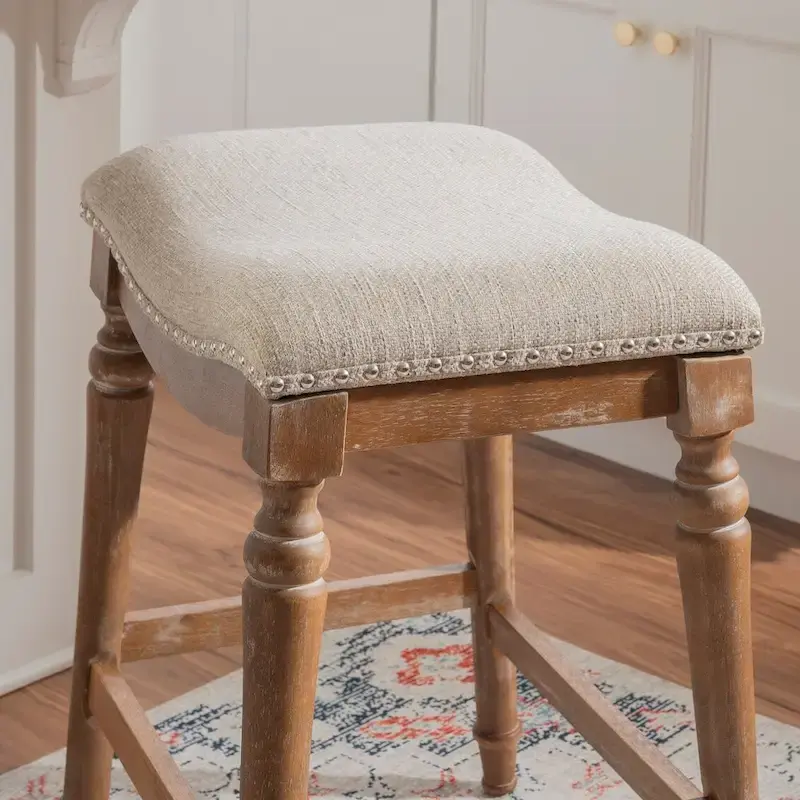 Big and Tall Backless Farmhouse Counter Stool – 400 lbs Capacity