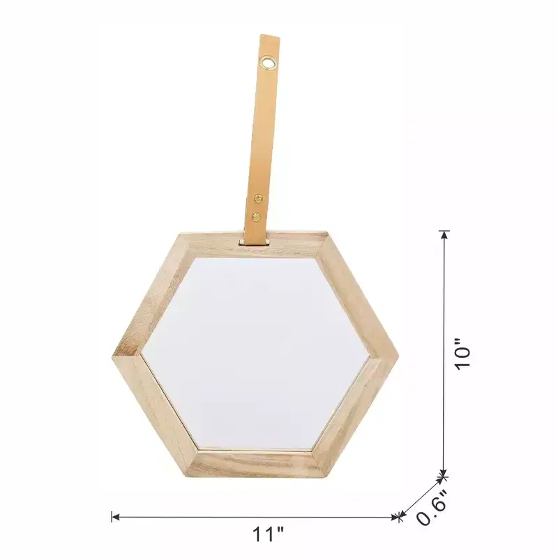 MAYEERTY 11x10 Hexagon Decor Mirror, 2 Pieces Antique Wall Accent