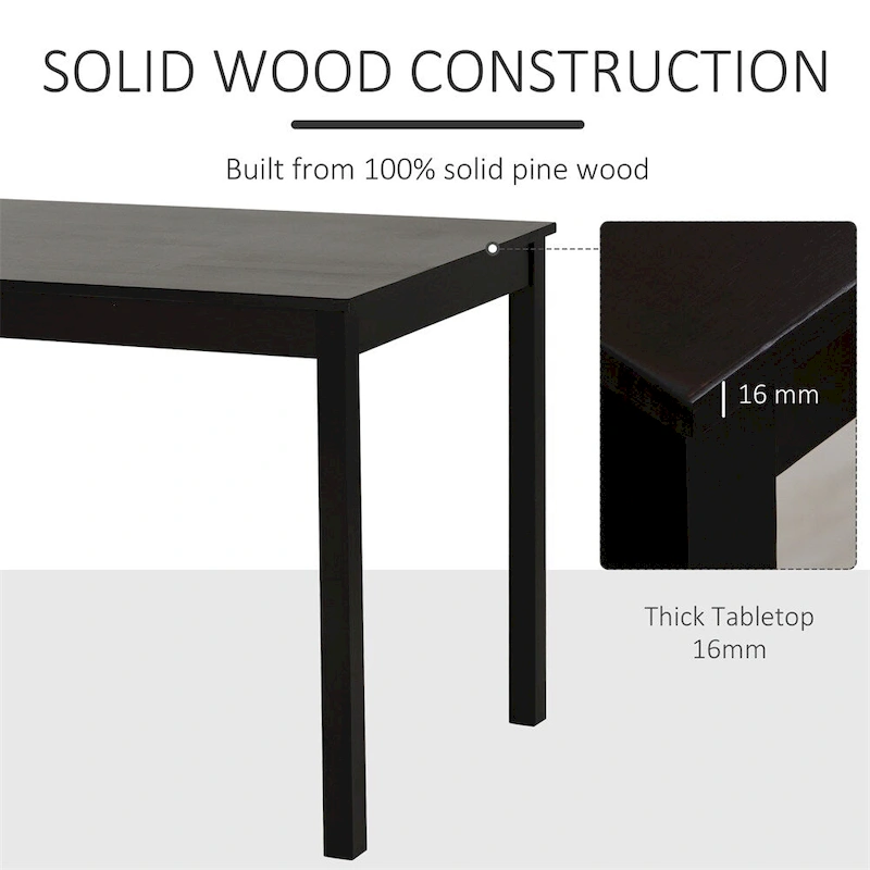 5 Piece Wood Dining Room Table Set with Kitchen Table and Chairs
