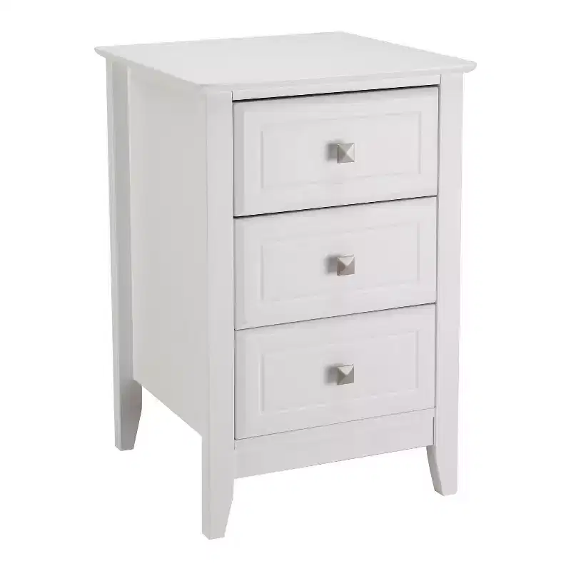 Karl Home 3-Drawer White MDF (Medium-Density Fiberboard) 15.75in. W Nightstands