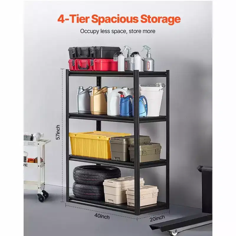 Storage Shelves 20 D x 40 W x 57 H 4 Tier Garage Storage Shelving Heavy Duty Portable