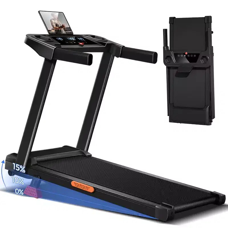 15% Incline Walking Pad Treadmill with Handle Bar - 2.5HP Quiet Folding Treadmill for Home Office Under Desk Portable walking pad treadmill