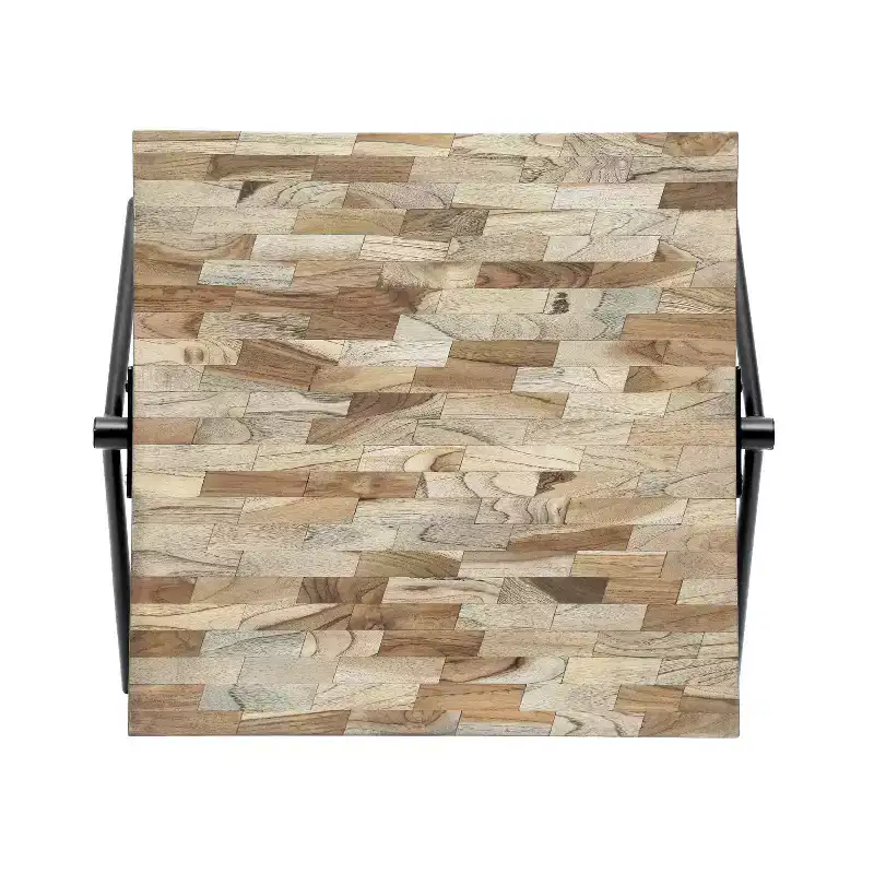 28W Coffee Table Cocktail Table Center Table, Mango Wood, Modern Industrial Design - Merax