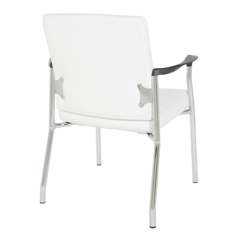 Guest Chair with Faux Leather and Chrome Frame