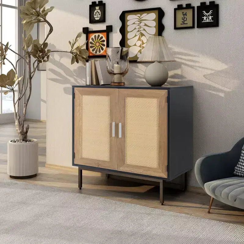 Vine cabinet with storage, dining cabinet, storage cabinet made of wood