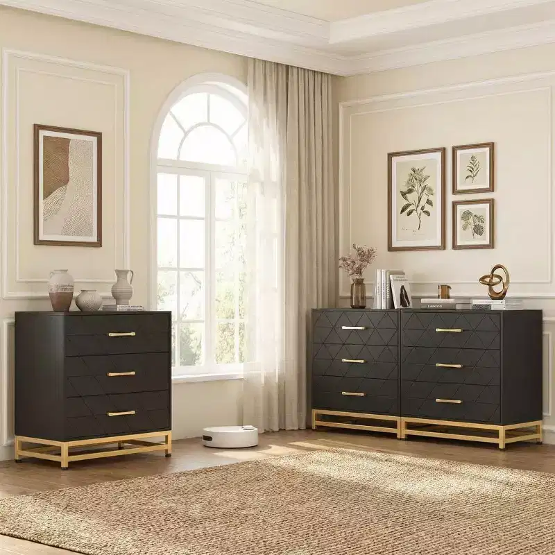 3 Drawer Dresser for Bedroom & Closet, Tall Narrow Chest with Soft Close & Anti-Tip Kit, 28.7 High Space-Saving Storage Organizer