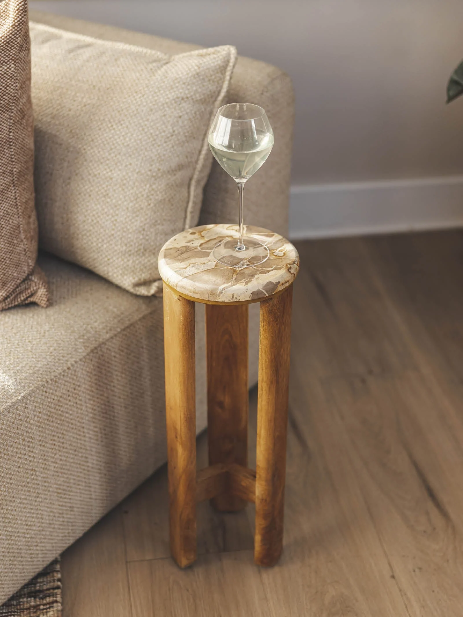Contemporary Marble Side Table for Living Room