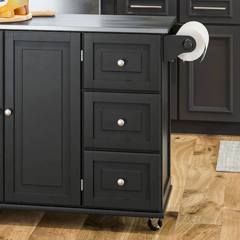 Dolly Madison Kitchen Cart with Stainless Steel Top by Homestyles