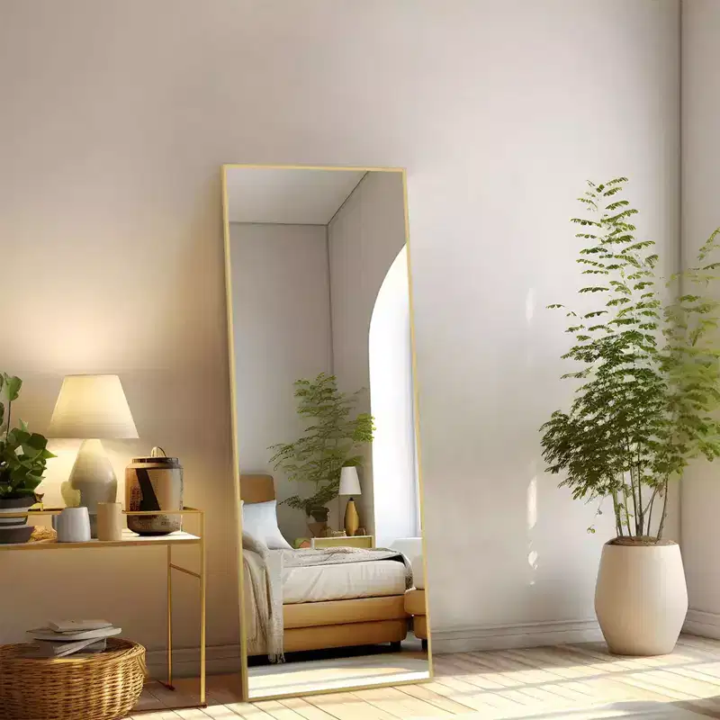 16x59 Full Length Mirror, Shatterproof HD Glass Metal Frame, Floor/Wall Mounted for Bedroom Closet Entryway