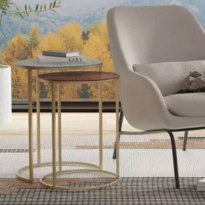 Nesting Tables Antique Nickel/Antique Copper