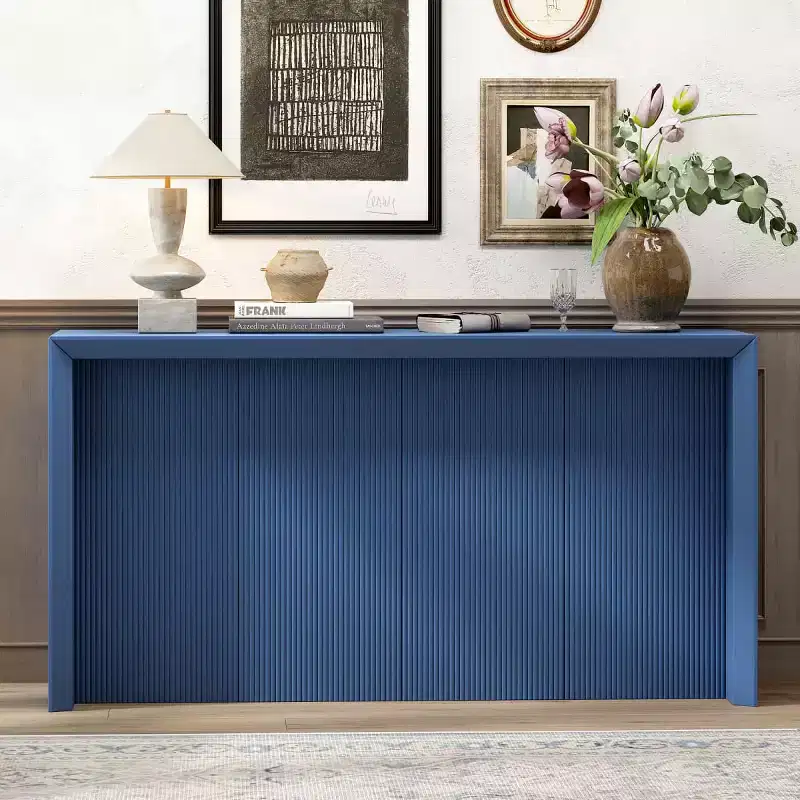 Modern Entryway Console Table with Wavy Design, Accent Table for Hallway, Living Room or Study - Panipeachy