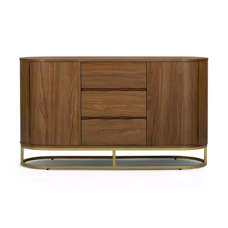 Teamson Home Seneca Modern Sideboard with Drawers, Push-Open Doors and Cabinet Storage