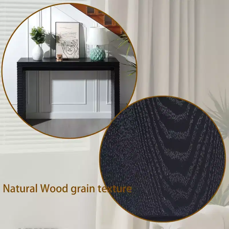 Modern Console Table with Ribbed Base