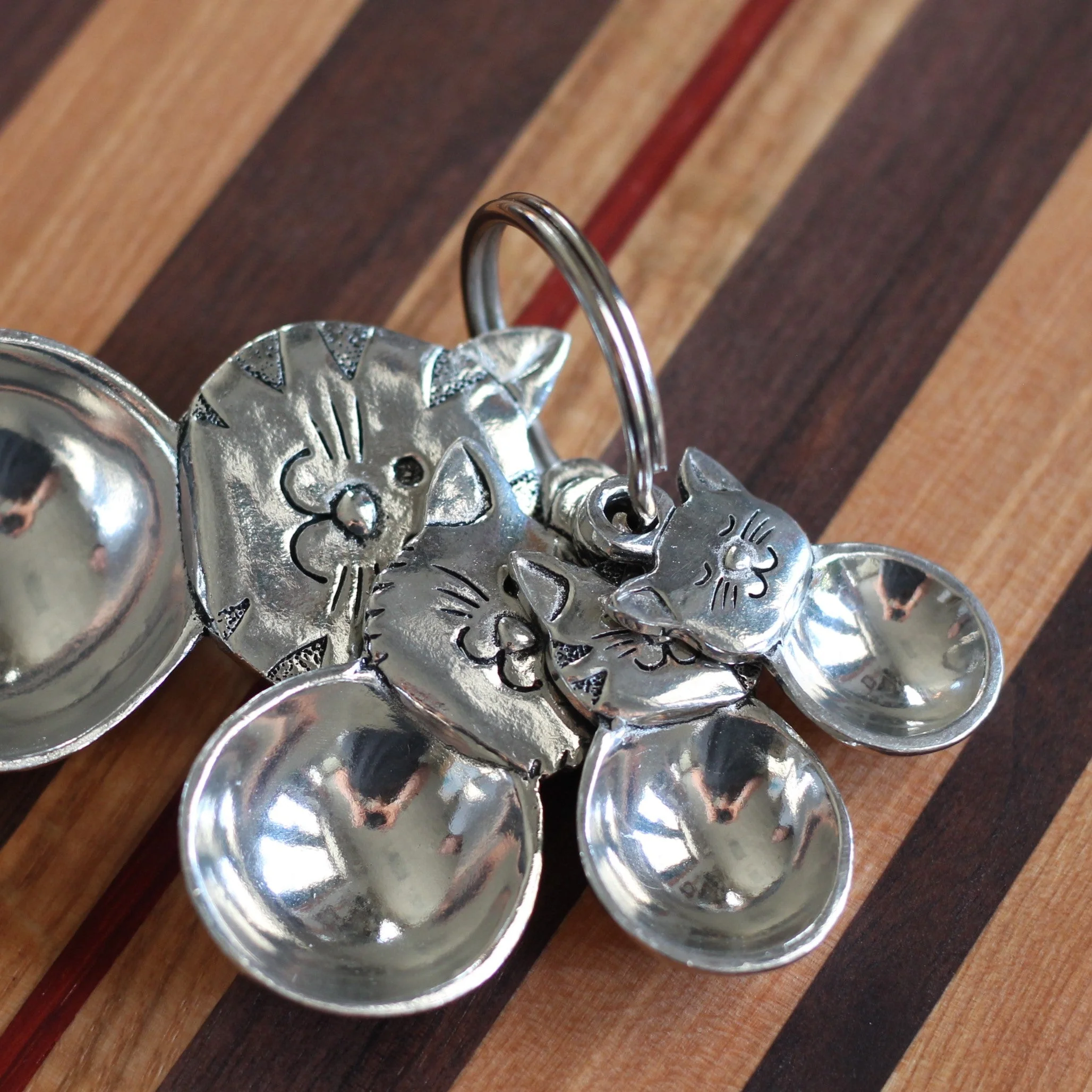 Handmade Pewter Cats Measuring Spoons