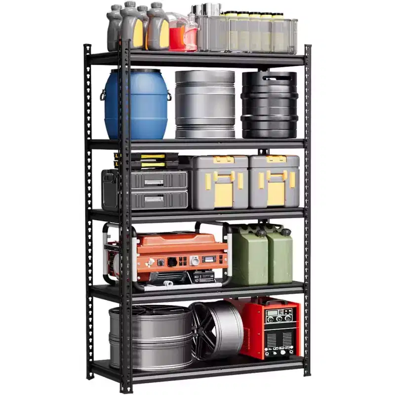 5-Tier Storage Shelves,Steel Garage Shelving Unit,Adjustable Industrial Rack,Matte Metal Standing Shelf for Warehouse,Basement,Kitchen,Workshop