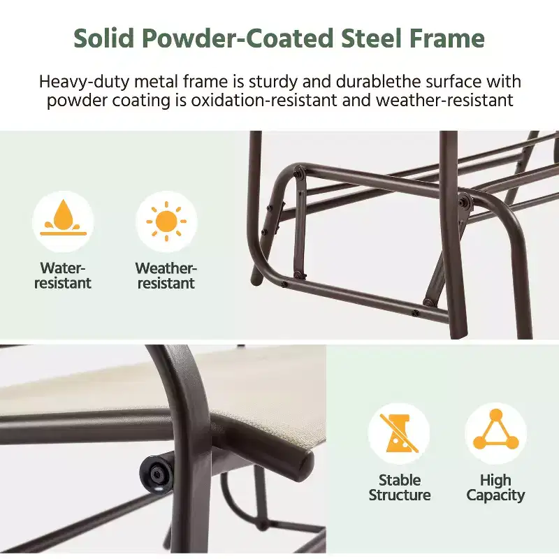 Yaheetech Patio Swing Glider Bench with Steel Frame