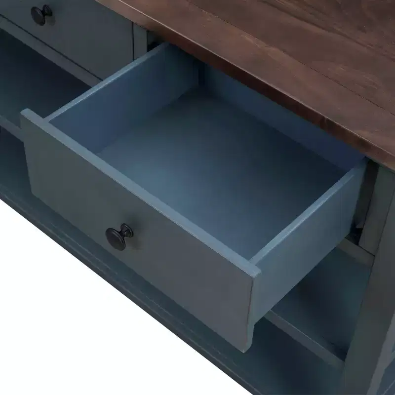 Whisen Modern Design Console Table with 3 Drawers and 2 Open Shelves