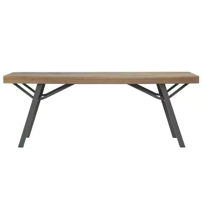 Garden Bench Brown and Gray Solid Acacia Wood and Steel 47.2 in