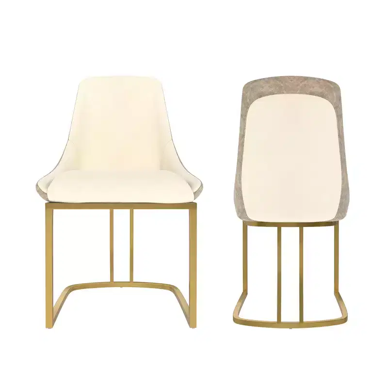CLIHOME Set of 2 Modern High Back Dining Chair with Metal Legs