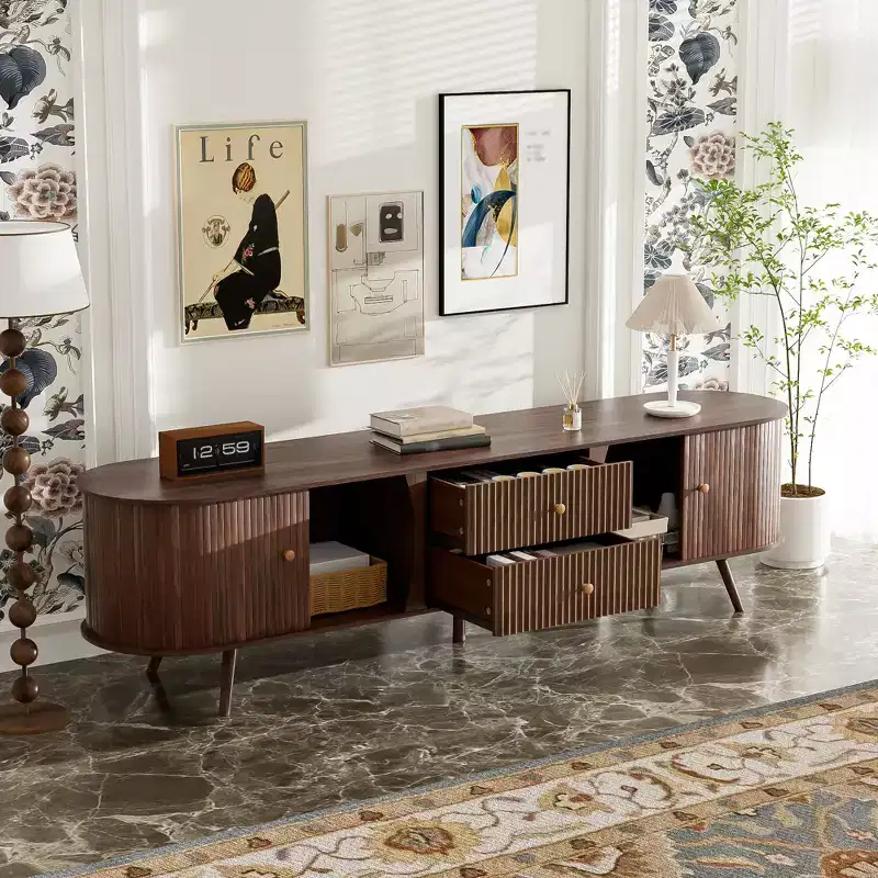 Mid-Century Modern TV Stand for TVs up to 80