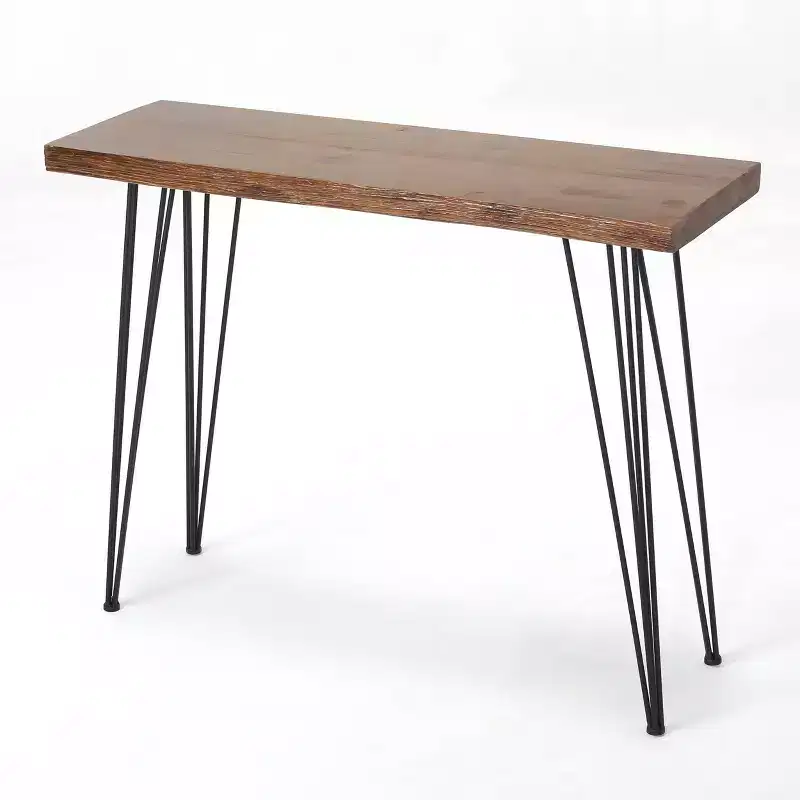Christopher Knight Home Chana Industrial Live Edge Rectangular Bar Table Natural: Pub Style, High Dining
