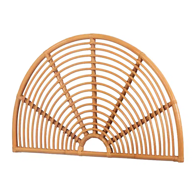 Natural Rattan Wall Mounted Headboard, Rainbow Pattern, Twin Size
