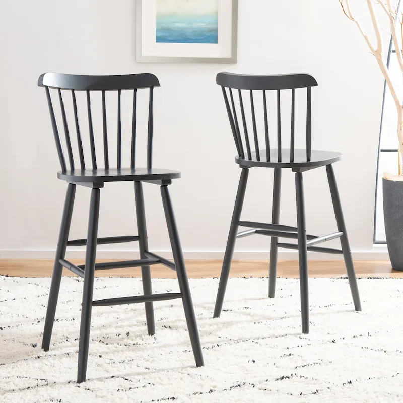 SAFAVIEH Aida 30-inch Spindle Farmhouse Bar Stool (Set of 2) - 19.9 x 19.8 x 38 - 20Wx20Dx43H