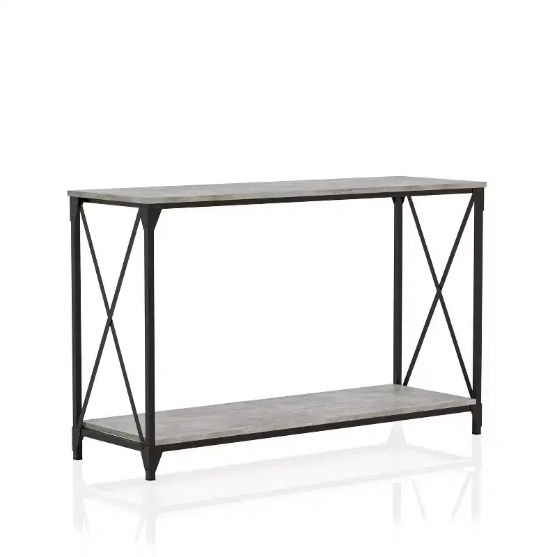 Rosslea Lower Shelf Sofa Table Black/Gray - HOMES: Inside + Out: Industrial Style, Metal Frame, Storage Shelf