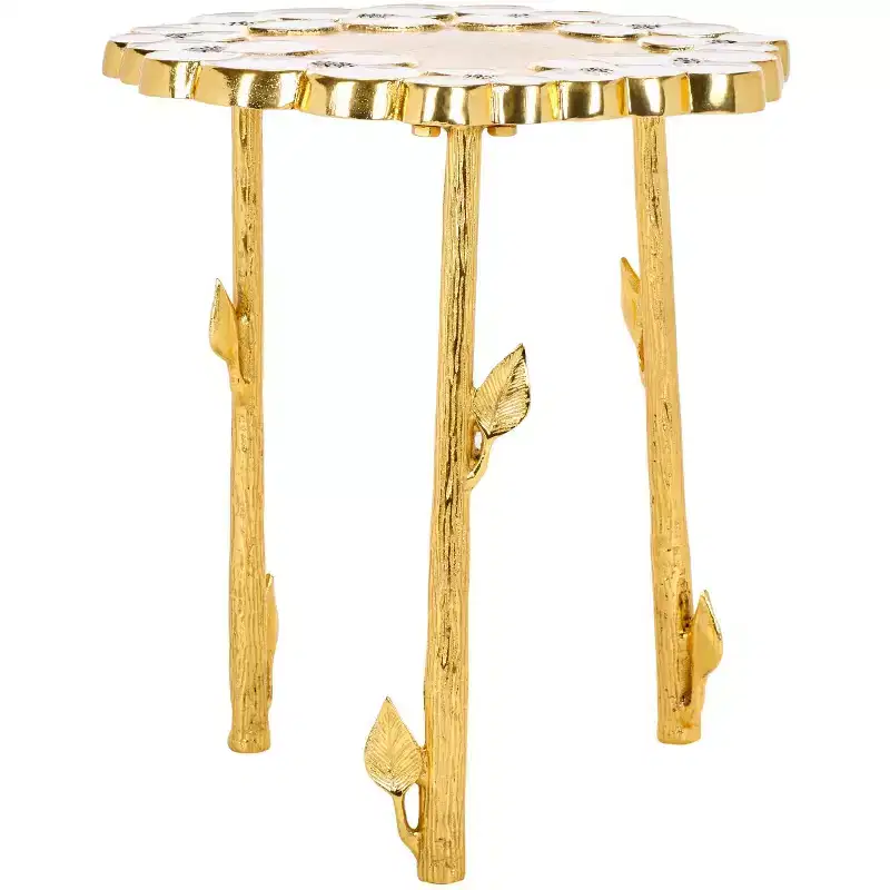 Florance Accent Table - FOX5529A - Gold/White - Safavieh Couture